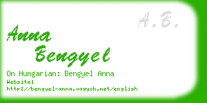 anna bengyel business card